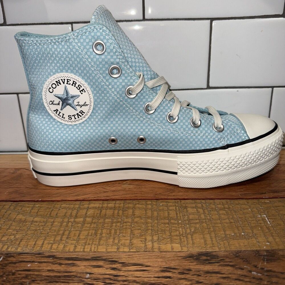 Converse Women Size 6.5 Chuck Taylor All Star Lift Hi Sneaker Infinity Pool Blue - Picture 5 of 10
